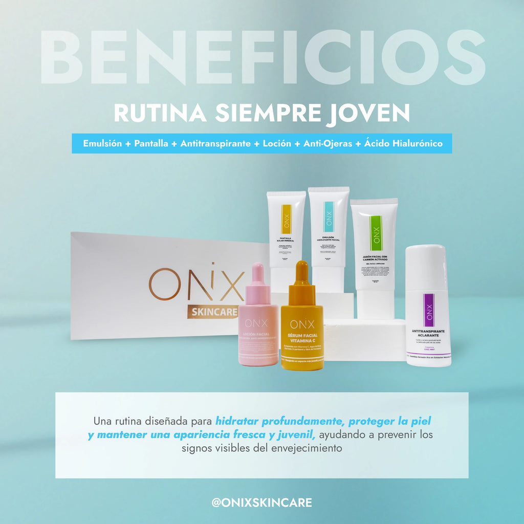 RUTINA SIEMPRE JÓVEN | SOLUCIÓN ANTI EDAD + ANTI MANCHAS + BRILLO NATURAL - Onix Skincare