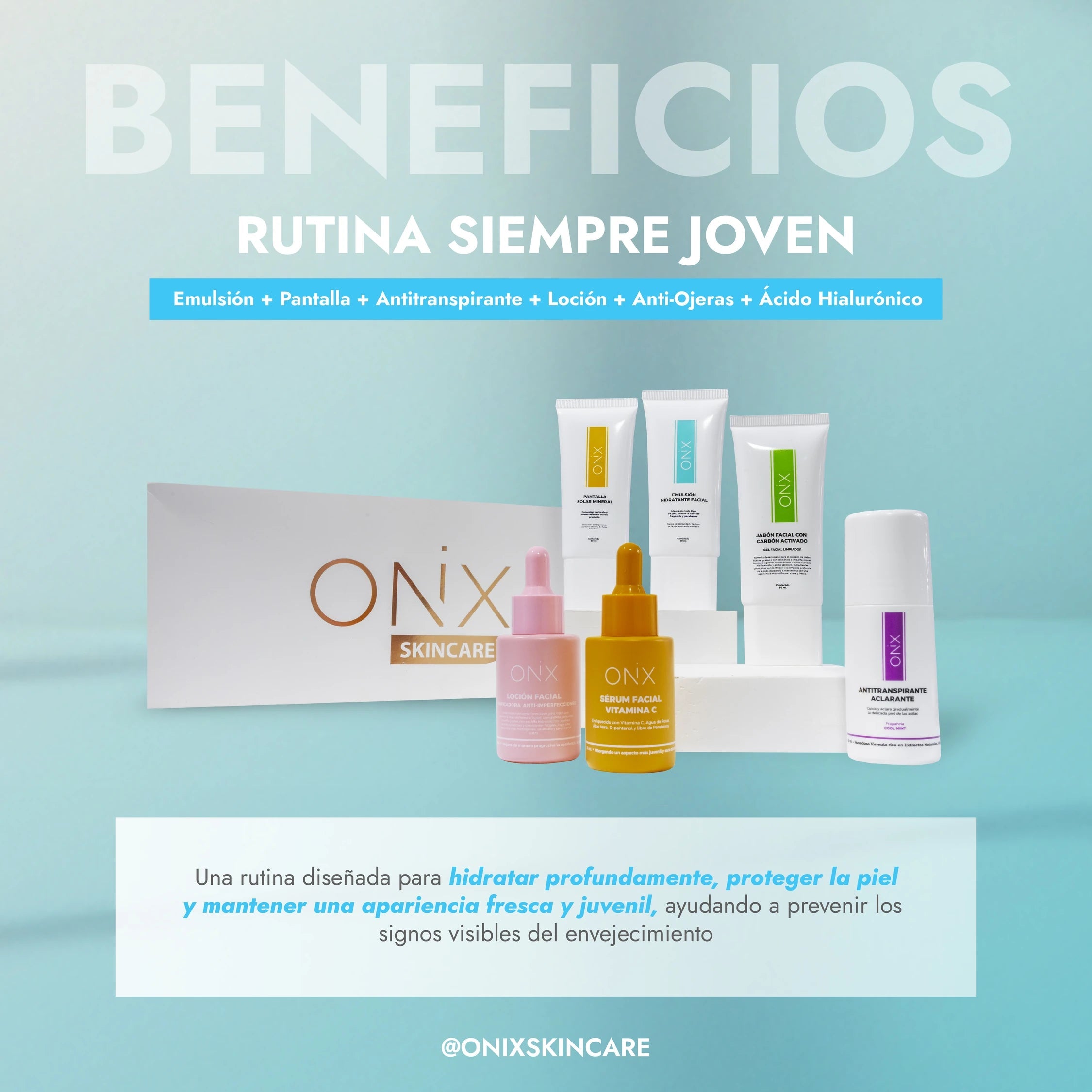 RUTINA SIEMPRE JÓVEN | SOLUCIÓN ANTI EDAD + ANTI MANCHAS + BRILLO NATURAL - Onix Skincare