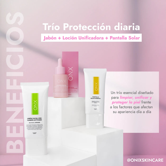 TRÍO PROTECCIÓN DIARIA | LIMPIEZA + ANTI IMPERFECCIONES + PROTECCIÓN - Onix Skincare